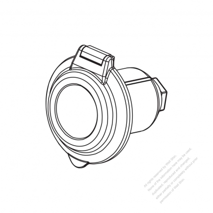 USA/Canada RV Camp Twist Locking  Inlet NEMA TT-30P Contoured Power Inlet, Watertight Cap, 30A 125V