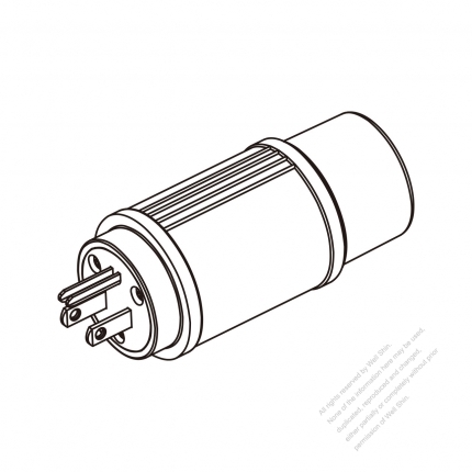 Adapter Plug, NEMA 5-15P to L5-20R Twist Locking , 2 P, 3 Wire Grounding, 3 to 3-Pin 15A-20A 125V