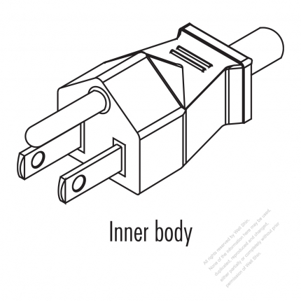 Taiwan/ Japan 3-Pin Straight AC Plug, 7/ 11/15A 125V