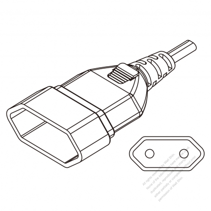 Europe AC Connector 2-Pin 2.5A 250V