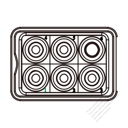 20/30A, 6-Pin Outlet  (Hole 6)