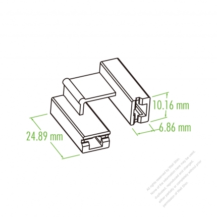 Plastic Housing 24.89mm x 6.86mm x 10.16mm 2-Pin
