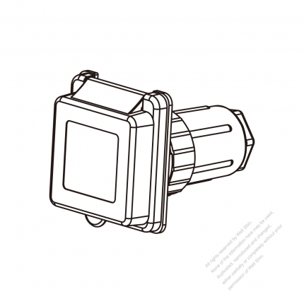 TW Marine Grade Twist Locking Inlet NEMA SS2-50P Standard Power Inlet, Watertight Cap, 50A 125/250V