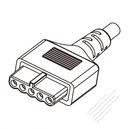 Round 5-Pin Connector for SVT 16AWG*2C+28AWG*1C (Signal Line, ø5.9) cable