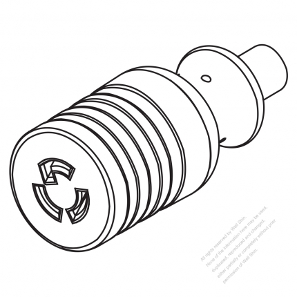 USA/Canada Twist Locking (L5-15R) 2 P 3 Wire Grounding , 15A 125V