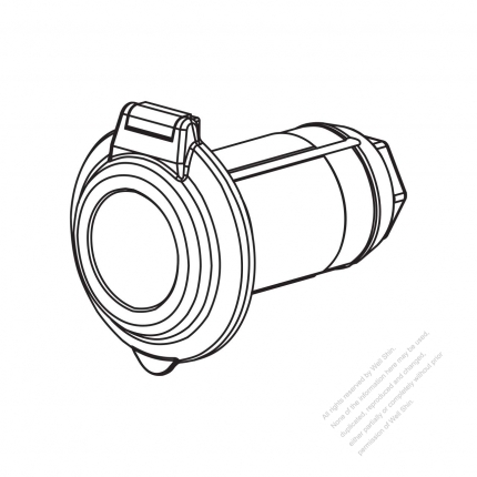 USA/Canada RV Camp Twist Locking  Inlet NEMA 14-50P Contoured Power Inlet, Watertight Cap, 50A 125/250V