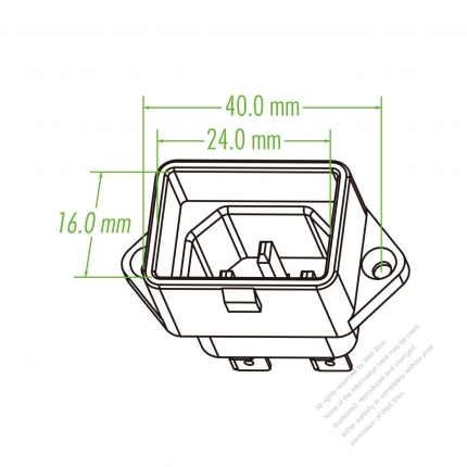 AC Socket IEC 60320-1 (C14) Appliance Inlet, Screw Type, 10A 250V