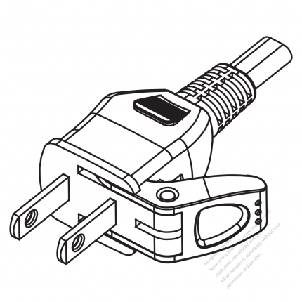 Taiwan/ Japan 2-Pin 2 wire Easy-Pull Smart AC Plug, 3A~7A 125V