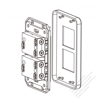 USA/Canada NEMA 5-15P Socket (x2) with panel 15A 125V