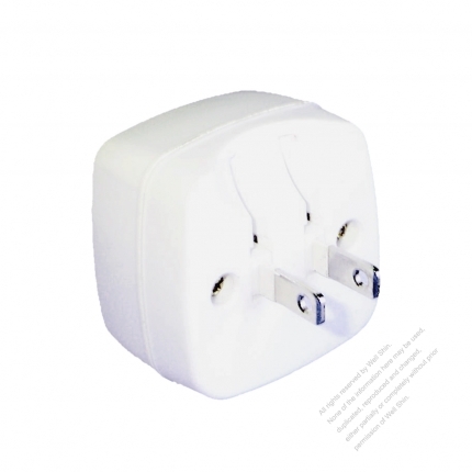 Adapter Plug, NEMA 1-15P Rotatable 2-Pin to UK, 2 to 3-Pin