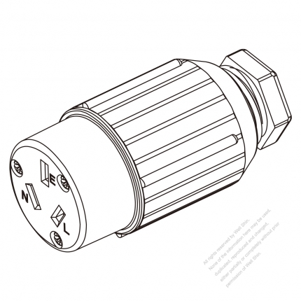 China Connector 3-Pin Straight, 10A 250V