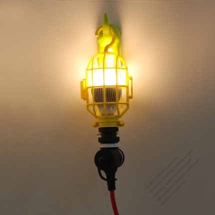 USA 3Pin 7W Working Light NEMA 5-15P Plug Yellow 
