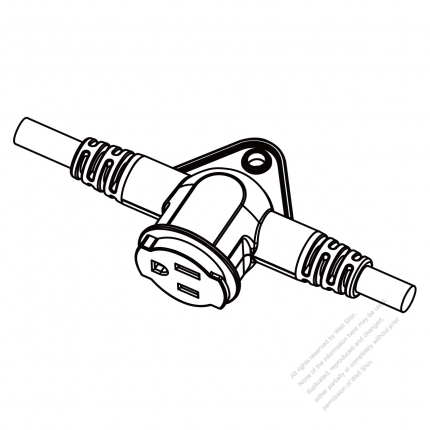 USA/Canada AC Connector 3-Pin (NEMA 5-15R) Straight Blade Grounding Connector 13A/15A 125V