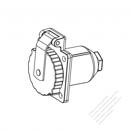 USA/Canada RV Camp Twist Locking  Inlet NEMA TT-30P 316 Stainless Steel, Watertight Cap, 30A 125V