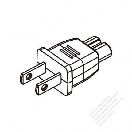 Japanese 2-Pin AC Adapter Plug to IEC 320 C7 Female Connector 2.5A 125V