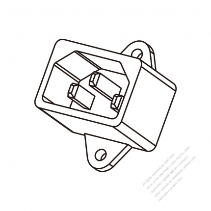 AC Socket IEC 60320-1 (C14) Appliance Inlet, Screw Type, 10A 250V