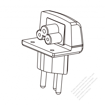 Adapter Plug, Switzerland Angle Type to IEC 320 C5 Female Connector 3 to 3-Pin 2.5A 250V