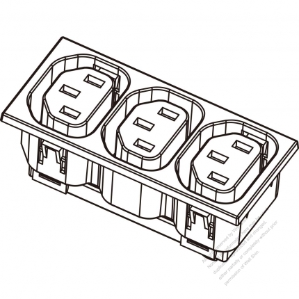 IEC 60320-2 Sheet F Appliance Outlet  X 3, 10A/15A