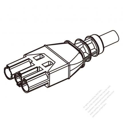 Light use, Male inlet and Female outlet 2-Pin Straight 16A 250V