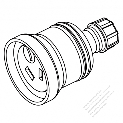 China Connector 3-Pin Straight, 10A 250V