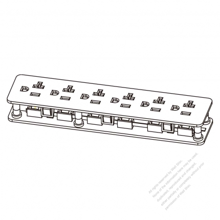 USA/Canada NEMA 5-15R/20R Outlet x 6, 2 P 3 Wire Grounding 15A/20A 125V