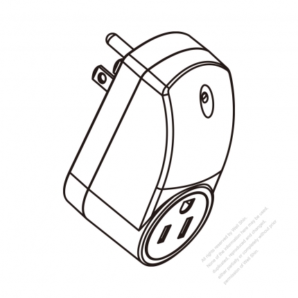 US/Canada 3 Pins Smart Control Adapter Plug/ Rotating Outlet x 1 Bluetooth Control + Touch Control Delay (NEMA 5-15P to 5-15R)