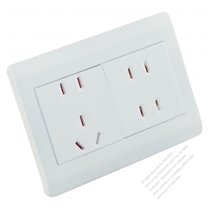 China Wall Plate Receptacle for 2-Pin x 3, 3pin x 1