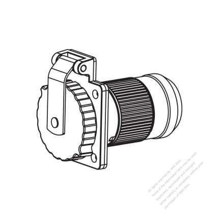 European Type Marine Grade Twist Locking Inlet , 316 stainless steel, Inlet center without hole, with cap, 30A 230V, 50Hz IP56