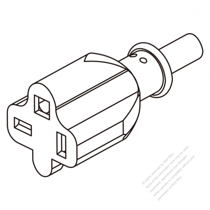 USA/Canada AC Connector 3-Pin (NEMA 6-20R) Straight Blade Grounding Connector 13A/15A/20A 250V