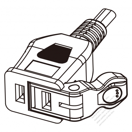 USA/Canada AC Connector 2-Pin Straight Blade, NEMA 1-15R 13A/15A 125V