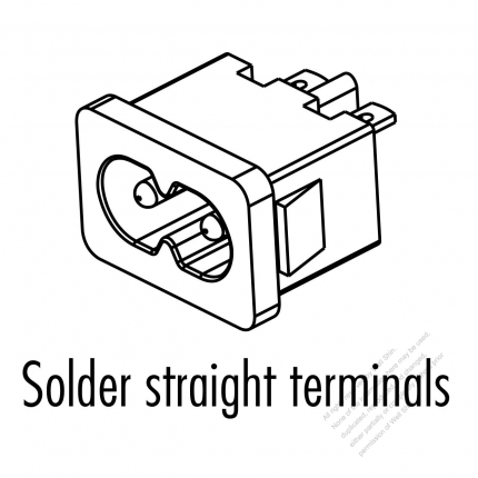 IEC 60320-1 (C8) Appliance Inlet 2.5A/5A 250V