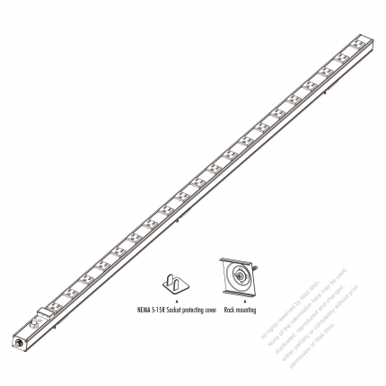 USA/ Canada Type PDU Server Power Strip NEMA 5-15R, 6~30 outlets, 3-Pin 15A 125V