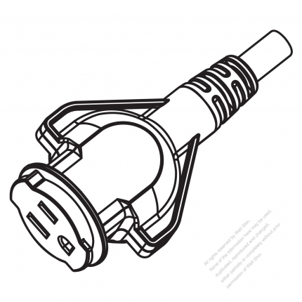 USA/Canada AC Connector 3-Pin (NEMA 5-15R) Straight Blade Grounding Connector