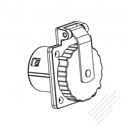 TW Marine Grade Twist Locking Outlet NEMA SS2-50R 316 Stainless Steel, Watertight Cap, 50A 125/250V