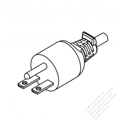 USA/Canada NEMA 6-15P Straight AC Plug, 2 P/ 3 Wire Grounding 15A 250V