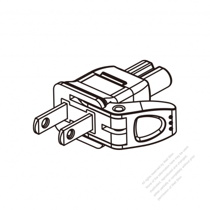 Japanese 2-Pin AC Adapter Plug to IEC 320 C7 Female Connector 2.5A