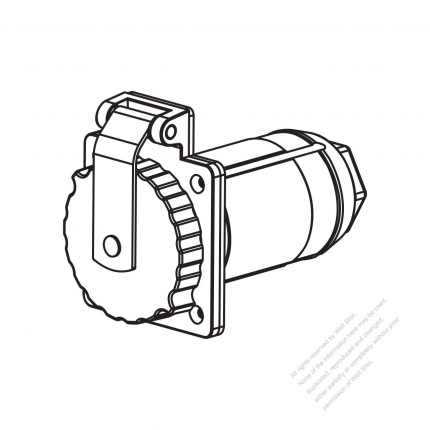 USA/Canada RV Camp Twist Locking  Inlet NEMA 14-50P  316 Stainless Steel, Watertight Cap, 50A 125/250V