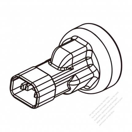 Adapter Plug, IEC 320 Sheet E plug to Australian,3 to 3-Pin