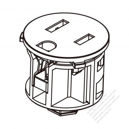 USA/Canada NEMA 5-15R Outlet, 2 P 3 Wire Grounding, 360º Rotatable 15A 125V