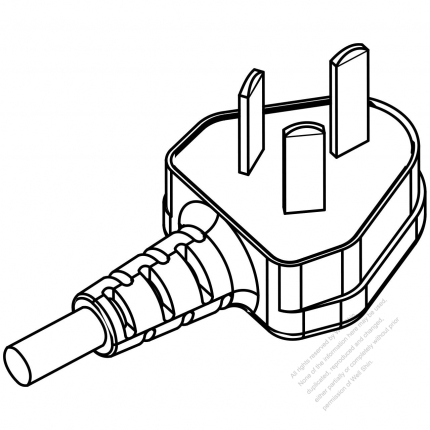China 3-Pin Angle Type AC Plug, 6A, 10A, 250V