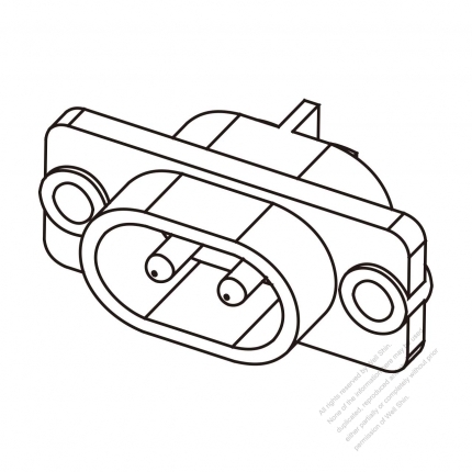 IEC 60320-1 (C2) Appliance Inlet, Screw Type, 0.2A