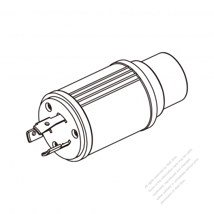 Adapter Plug, NEMA L5-20P Twist Locking to 5-20R, 2 P, 3 Wire Grounding, 3 to 3-Pin 20A 125V