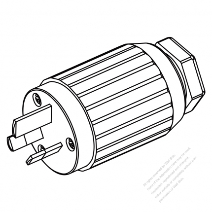 Australian Plug 3-Pin Straight, 15A 250V