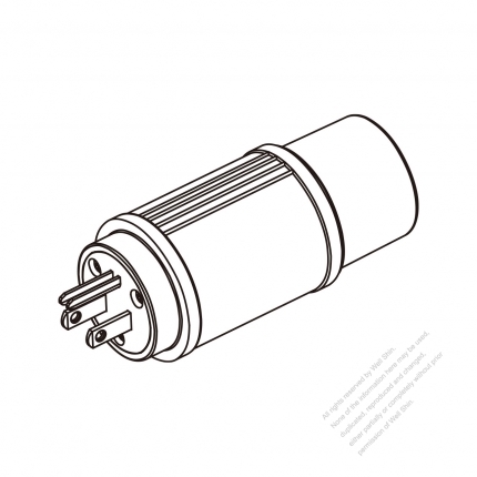 Adapter Plug, NEMA 5-15P to L5-30R Twist Locking , 2 P, 3 Wire Grounding, 3 to 3-Pin 15A-30A 125V