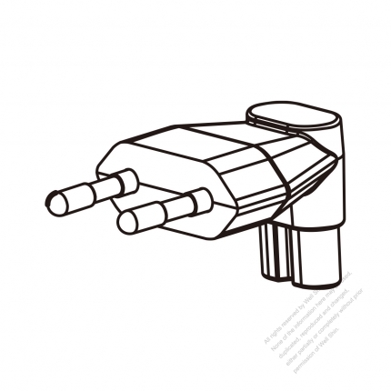 Adapter Plug, European Angle Type to IEC 320 C7 Female Connector 2 to 2-Pin 2.5A 250V