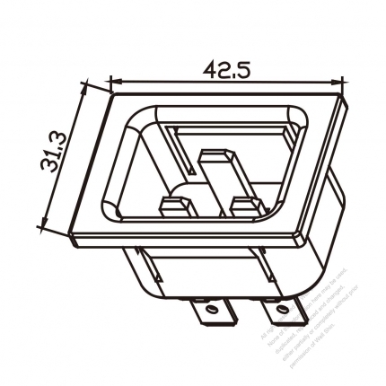 IEC 60320-1 (C20) Appliance Inlet (rivet) 16A 250V