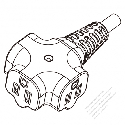 USA/Canada Three-faced Outlet 3-Pin (NEMA 5-15R) Straight Blade, heat-resistant.10A/13A/15A 125V