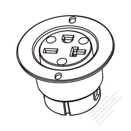 USA/Canada NEMA 6-15R/6-20R Outlet, 2 P 3 Wire Grounding 15A/20A 250V