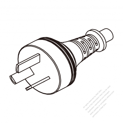 Argentina 3-Pin Plug/Cable End Remove Outer Sheath 20mm Semi-Stripe Inner Sheath 13mm AC Power Cord - Molding PVC 1.8M (1800mm) Black  (H03VV-F  3G 0.75mm2 )