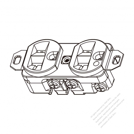 USA/Canada NEMA 5-15R/20R Hospital Receptacle(yoke), 2 P 3 Wire Grounding 20A 125V